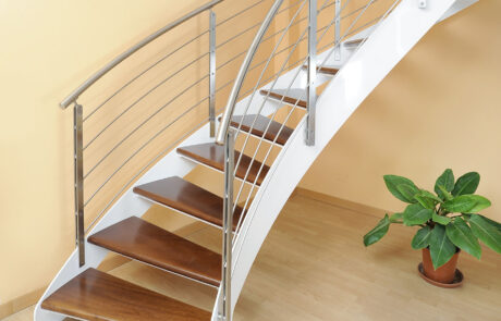 SCALA ELICOIDALE MOD. VIOLA + BALAUSTRA FILOMENA INOX (1)